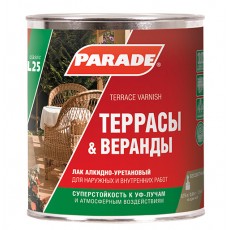 Лак для террас и ландшафтных элементов алкидно-уретановый полуматовый "PARADE Classic" L-25 0,75 л